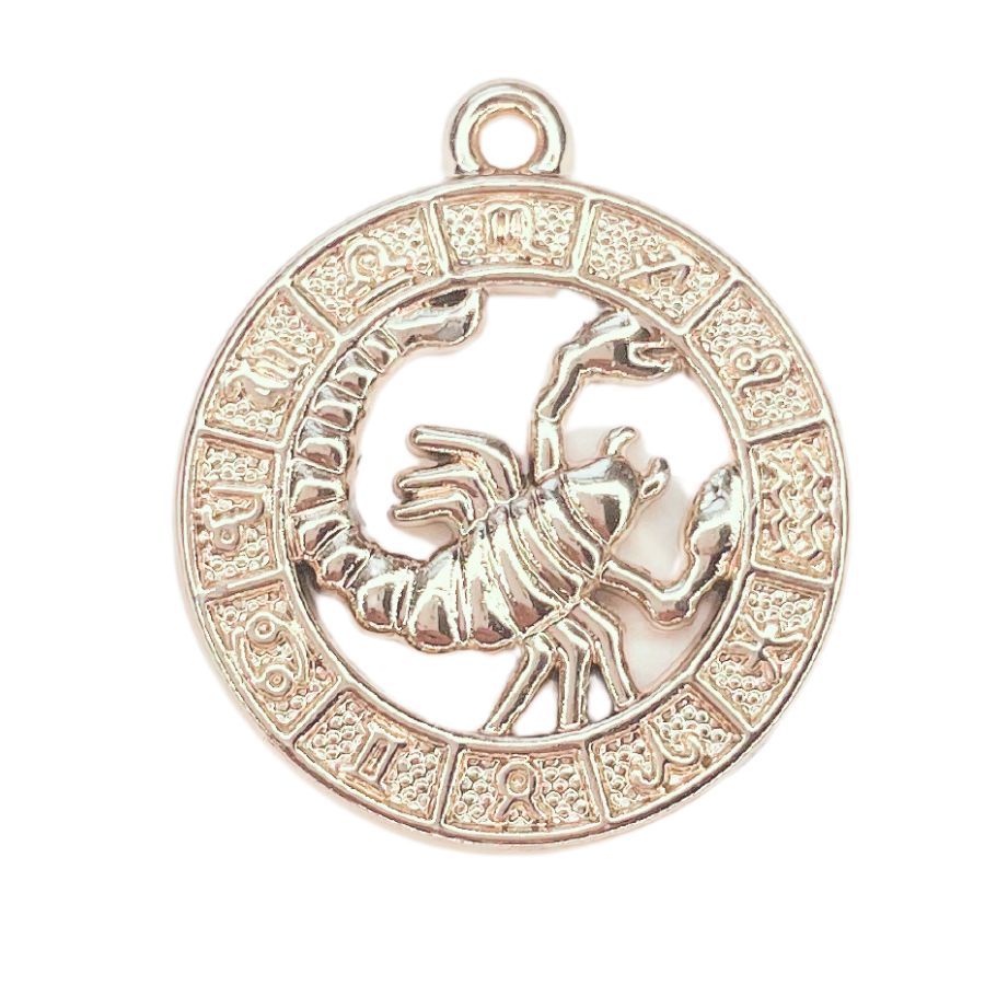 Golden 925 Sterling Silver Gold Plated Scorpio Zodiac Sign Pendant With  Chain, Size: Free at Rs 100/gram in Jaipur
