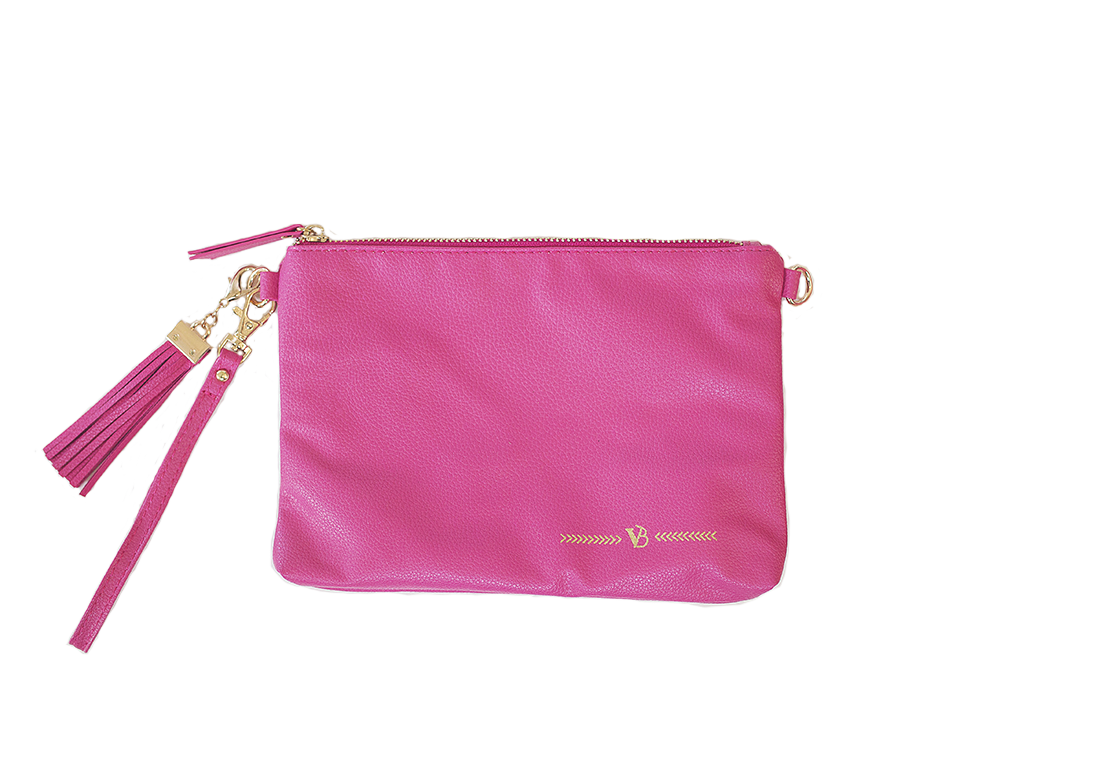 Raspberry clutch deals bag